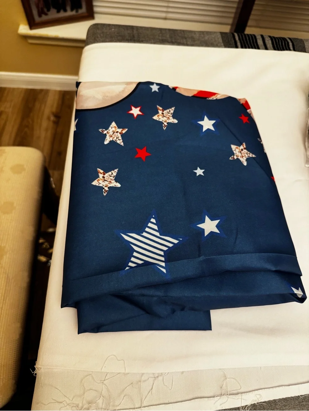 Patriotic Hearts Tablecloth - Blue
